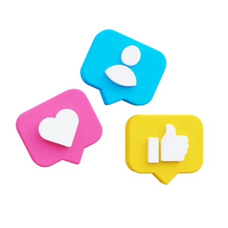 Notification de réaction sociale  3D Icon