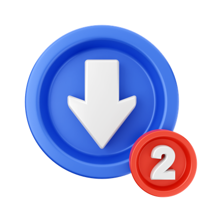 Notification de téléchargement  3D Icon