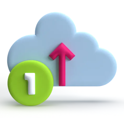 Notification de téléchargement dans le cloud  3D Icon