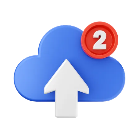 Notification de téléchargement dans le cloud  3D Icon