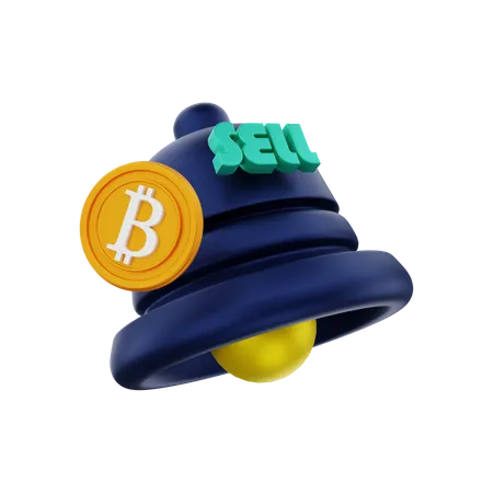 Notification de vente de Bitcoin  3D Illustration