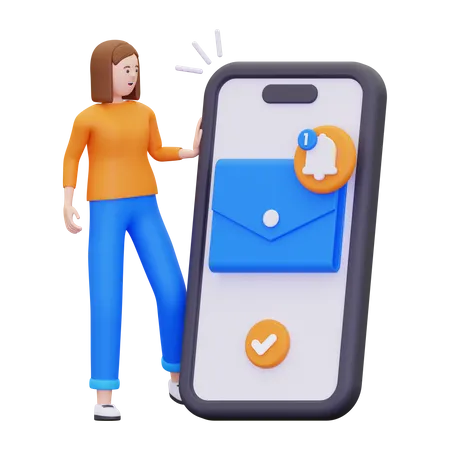 Notification par e-mail entrant  3D Illustration