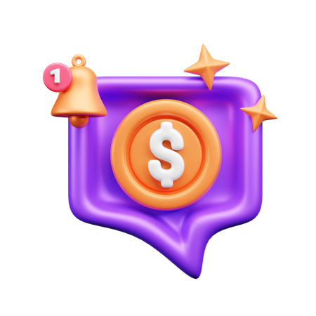 Notification financière  3D Icon