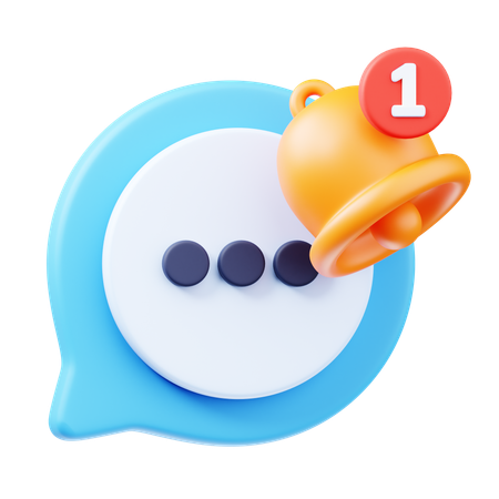알림 메시지  3D Icon
