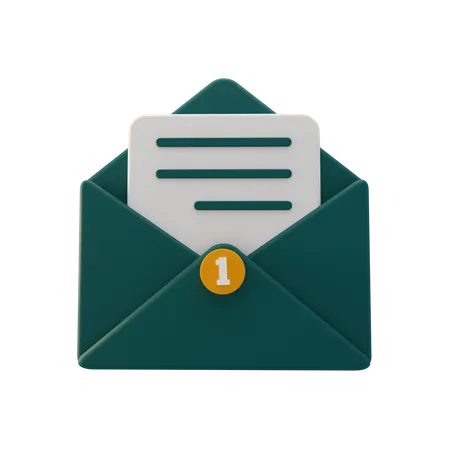 Notification par courrier  3D Illustration