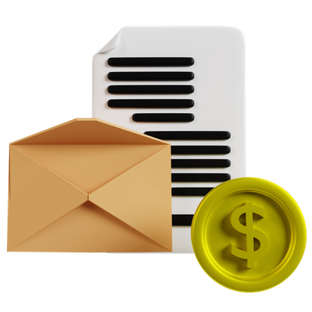 Notification par courrier fiscal  3D Icon