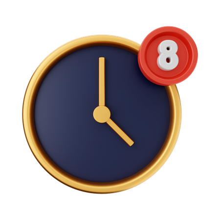 Notification Time  3D Icon
