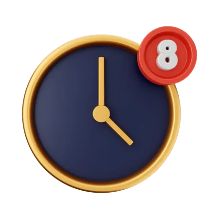 Notification Time  3D Icon