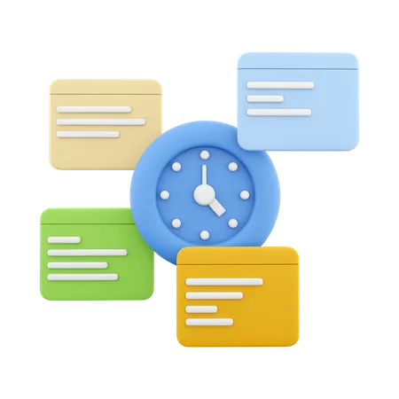 3 D Rendering Clock And Notifications Icon 3 D Render Alarm Clock And Chat Box Icon Clock And Notifications 3D Icon