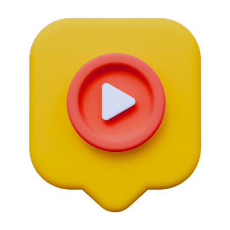 Notification Video  3D Icon