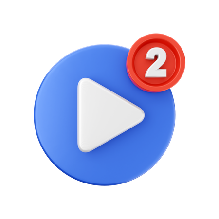 Notification vidéo  3D Icon