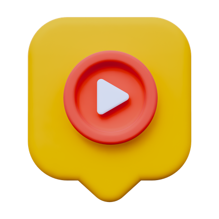 Notification Video  3D Icon