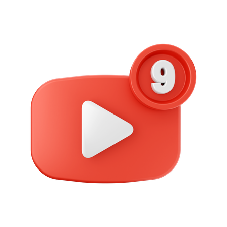 Notification YouTube  3D Icon