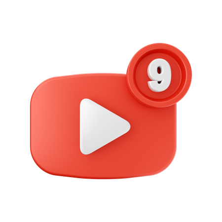 Notification YouTube  3D Icon