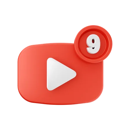 Notification YouTube  3D Icon