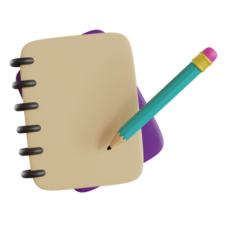 Notiz und Bleistift  3D Icon