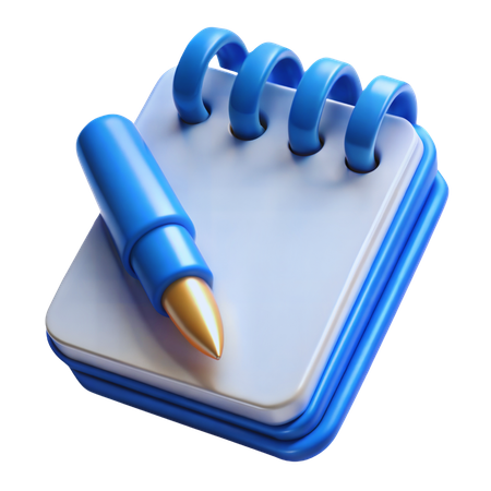 Notizblock und Stift  3D Icon