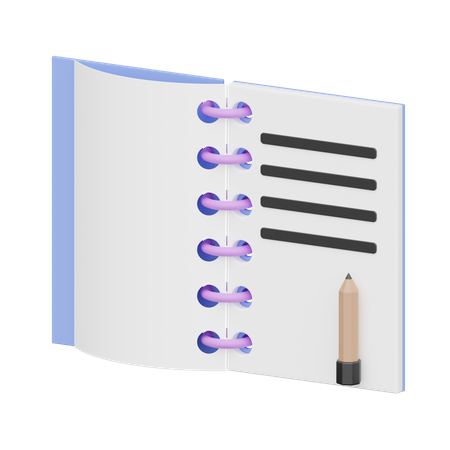 Notizbuch  3D Icon