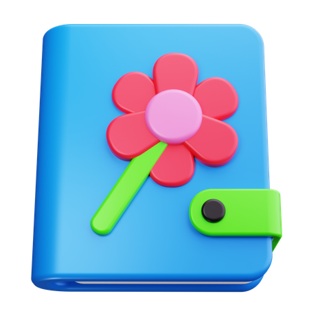 Notizbuch mit Blumenmotiv  3D Icon