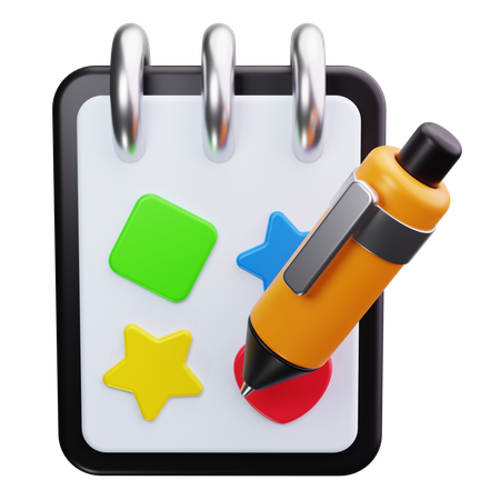 Notizbuch-Kritzeleien  3D Icon