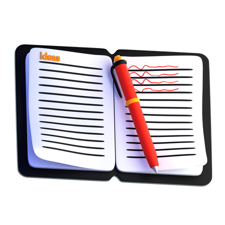 Notizbuch und Stift  3D Icon