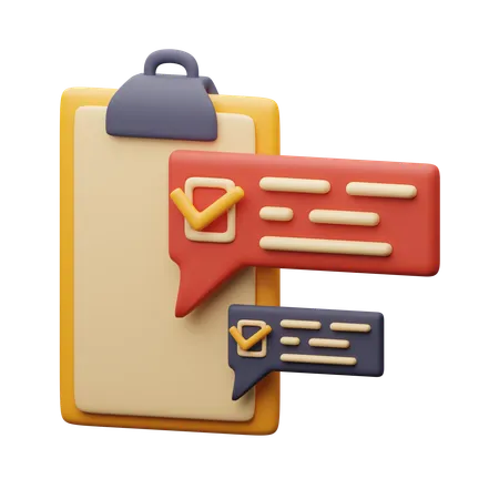 Notizen mit Häkchen  3D Icon