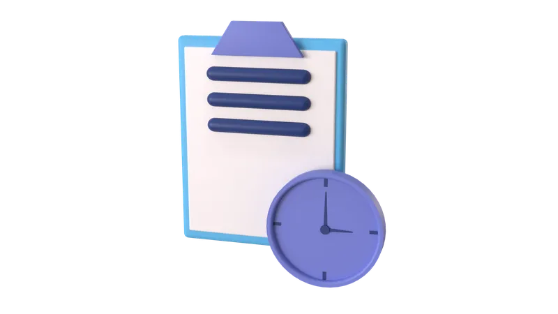 Notizen Zeit  3D Icon