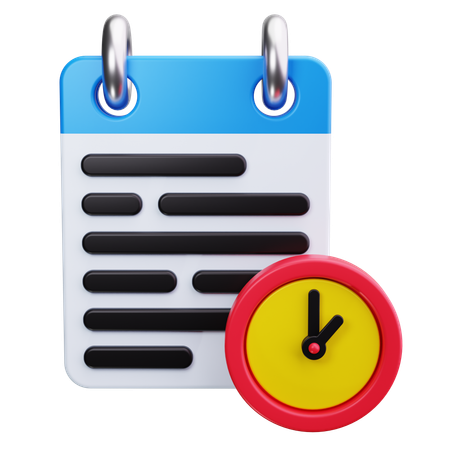 Notizen Zeit  3D Icon