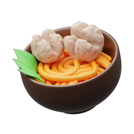 Nouilles et boulettes de viande  3D Icon