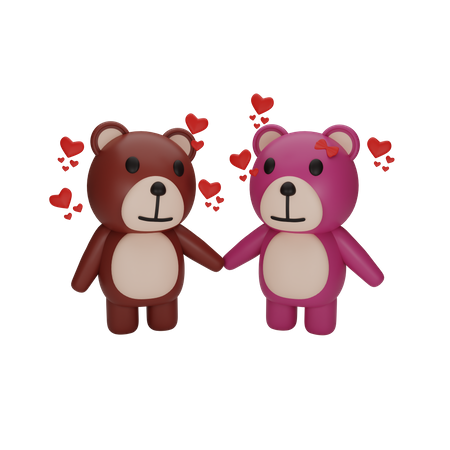 Couple d'ours en peluche  3D Icon