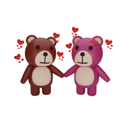 Couple d'ours en peluche  3D Icon