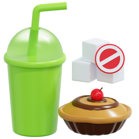 Pas de nourriture sucrée  3D Icon