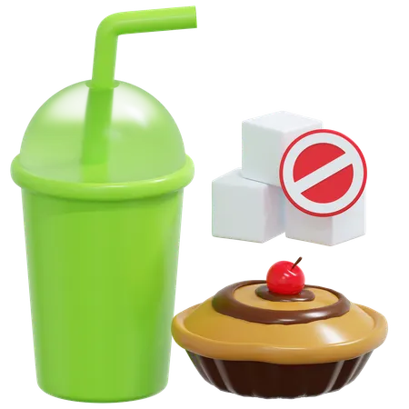 Pas de nourriture sucrée  3D Icon