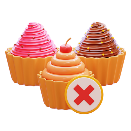 Pas de nourriture sucrée  3D Icon