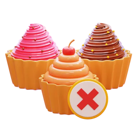 Pas de nourriture sucrée  3D Icon