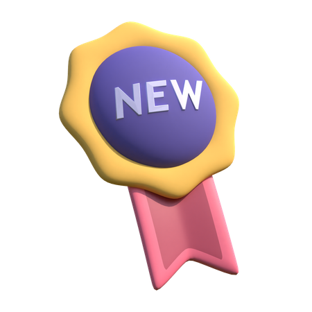 Nouveau badge  3D Illustration