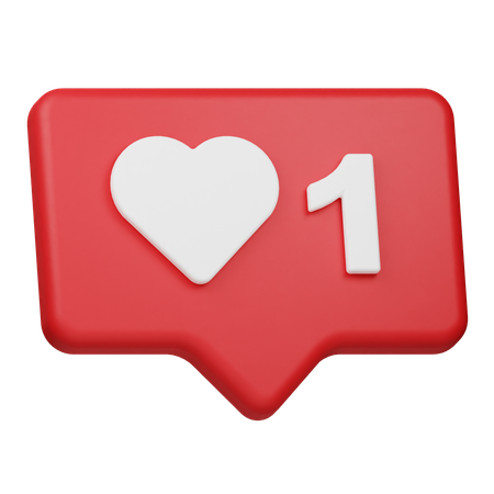 Nouvelle notification de type "j'aime"  3D Icon