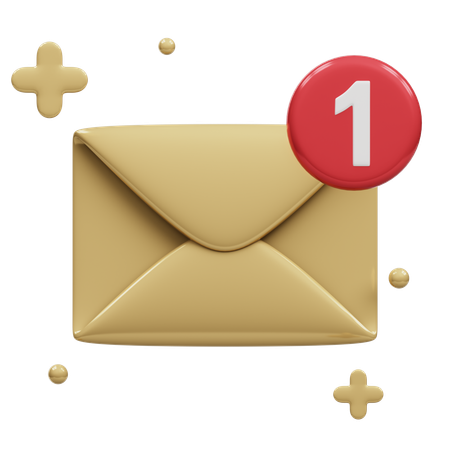 Nouvelle notification par e-mail  3D Icon