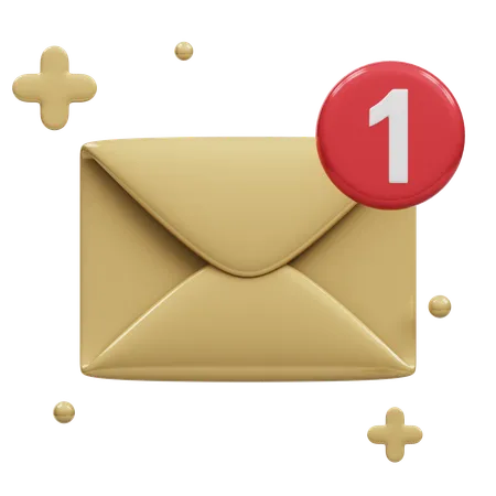 Nouvelle notification par e-mail  3D Icon