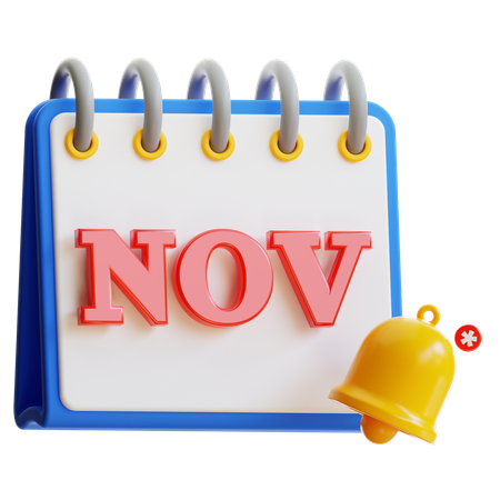 November Calendar  3D Icon
