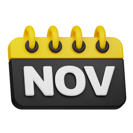 November Calendar  3D Icon