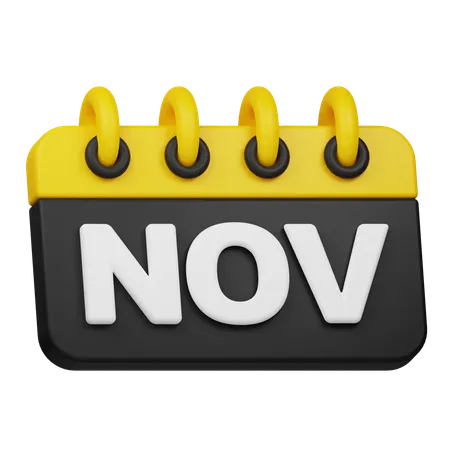 November Calendar  3D Icon