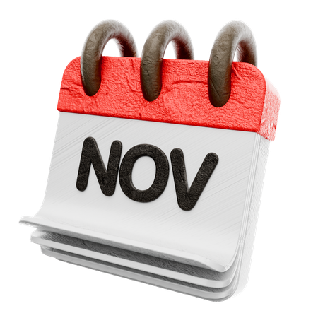 November Calendar  3D Icon