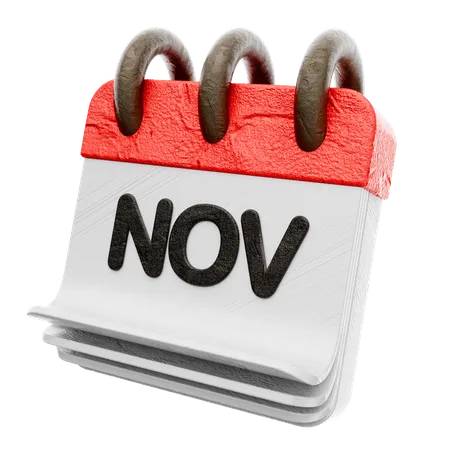 November Calendar  3D Icon