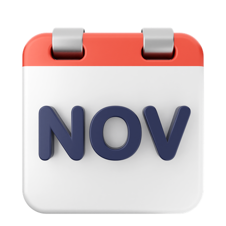 November Calendar  3D Icon