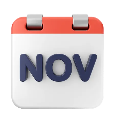 November Calendar  3D Icon