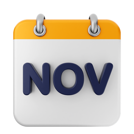 November Calendar  3D Icon