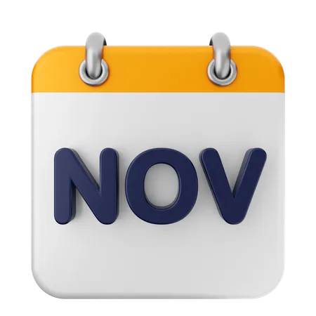 November Calendar  3D Icon