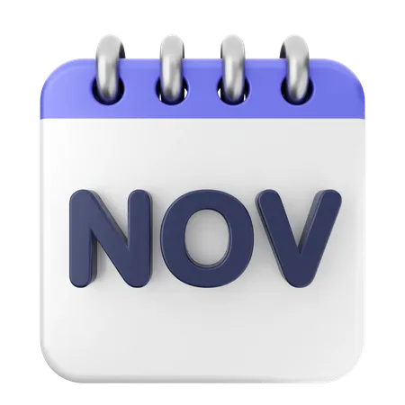 November Calendar  3D Icon