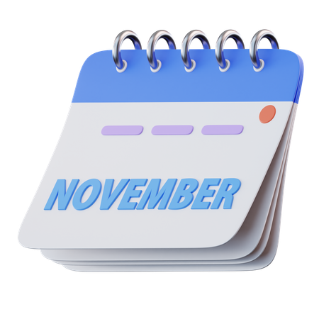 November Calendar  3D Icon